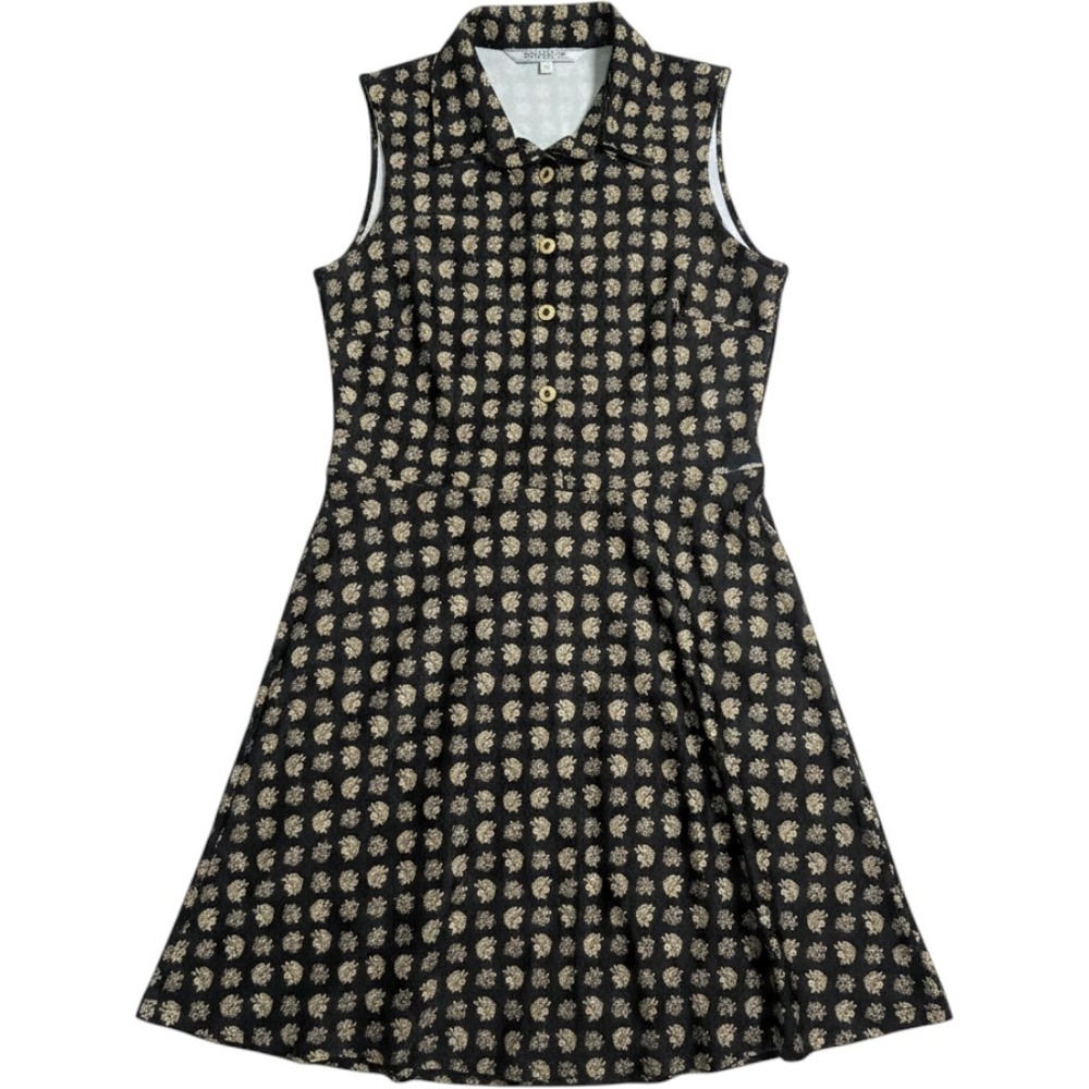 Smith & Quinn Black Gold Floral Medallion Sleeveless Mini Dress Sm Performance